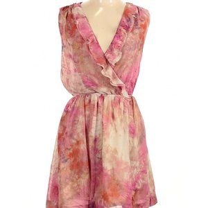 RACHEL Rachel Roy Floral/Tie Dye Dress w/Ruffles